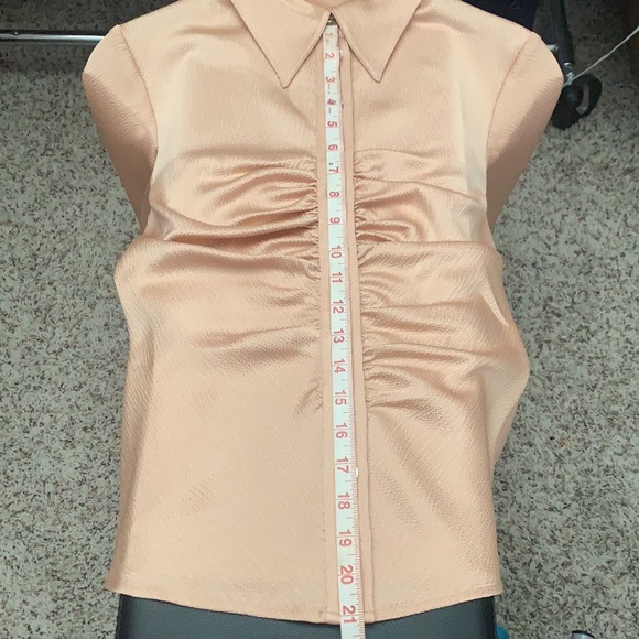 NWT C/MEO Collective Ruched LS Silky Blouse - Picture 3 of 5